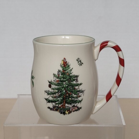 Spode, Peppermint Handle Christmas Tree Multicolor Coffee Tea Mug 14 oz - Picture 1 of 11